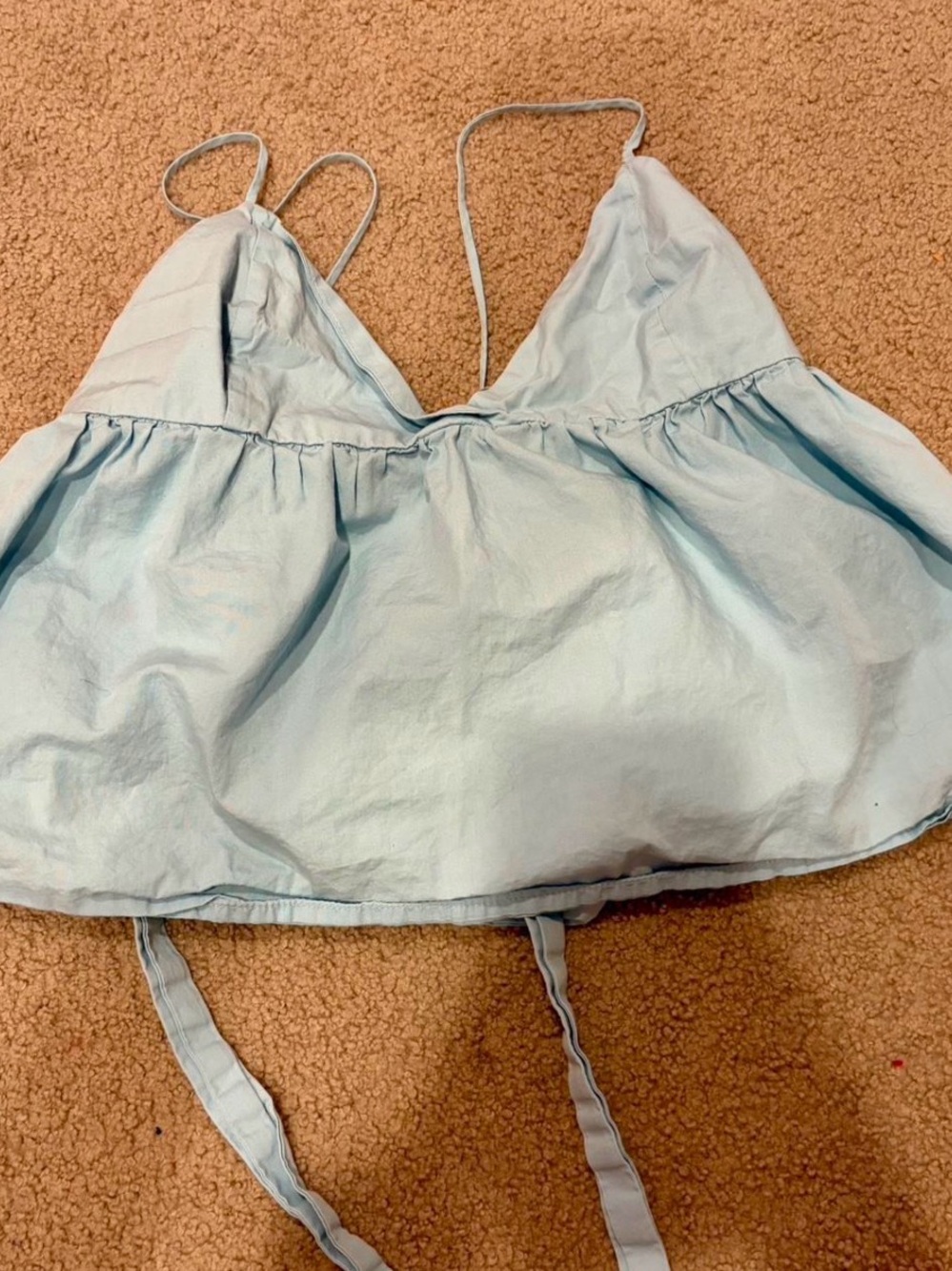 BCBGeneration Light Blue Spaghetti-Strap Chemise Top